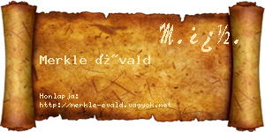 Merkle Évald névjegykártya